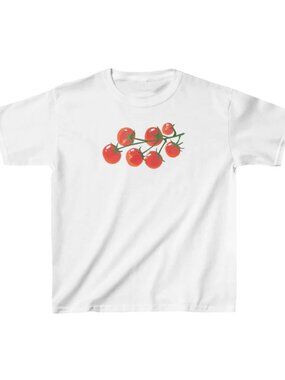 Tomato Graphic Baby Tee 🍅✨ | Cute Fruit Aesthetic Cropped T-Shirt